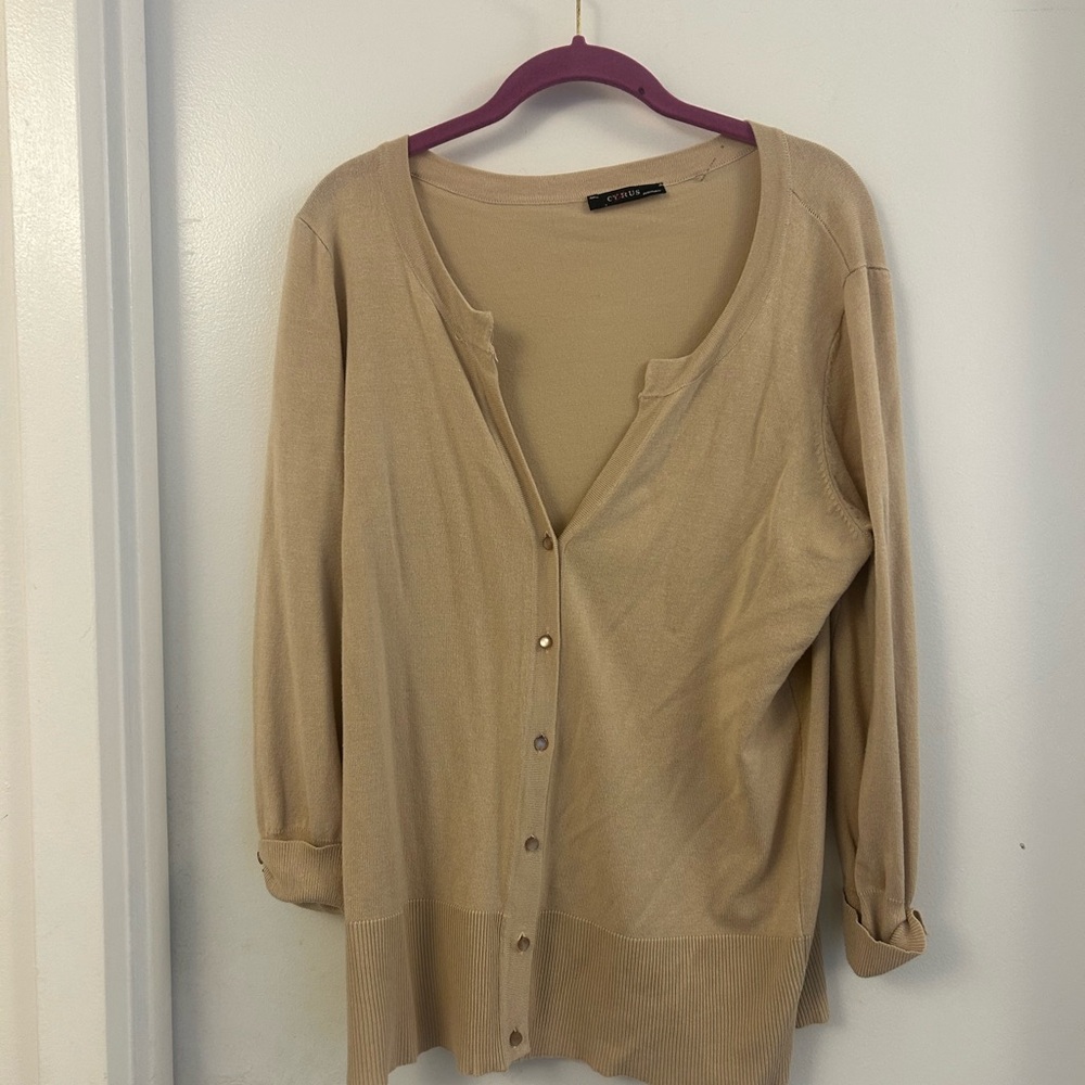 Cyrus Beige Cardigan Sweater